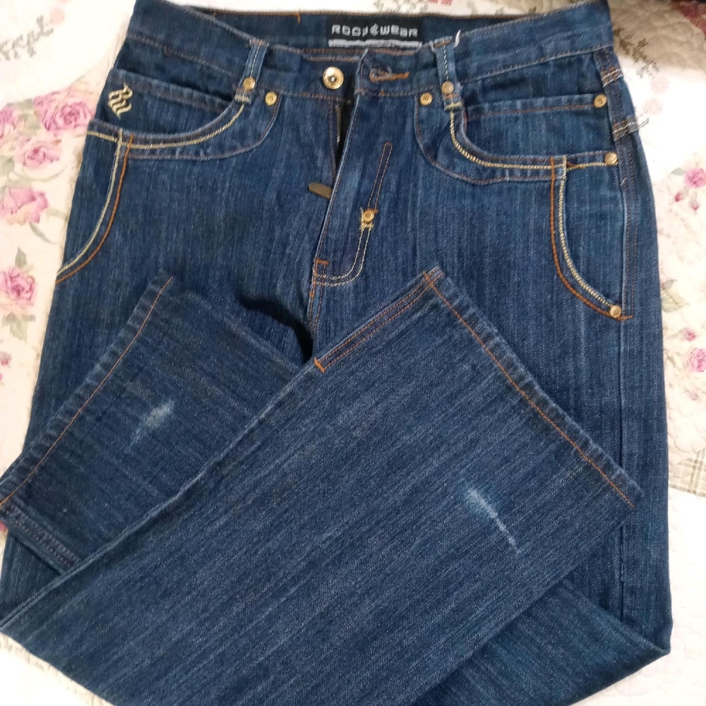 Rocawear Women's Dark Blue Straight Leg Jeans